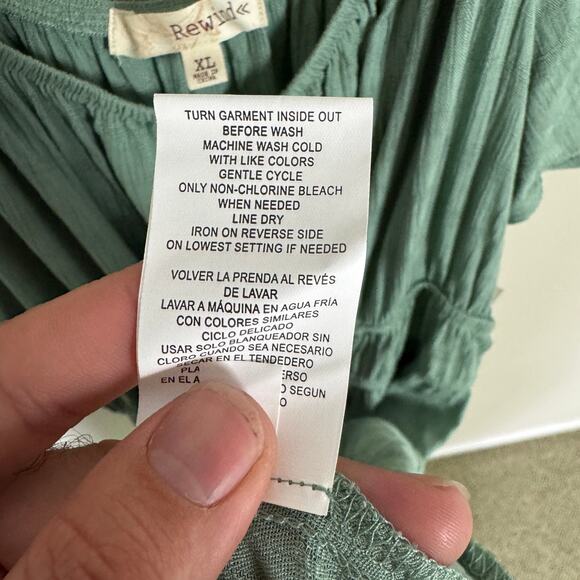 Rewind Juniors Short Sleeve Textured Hi Low Midi Dress US Girl's XL - Picture 8 of 9